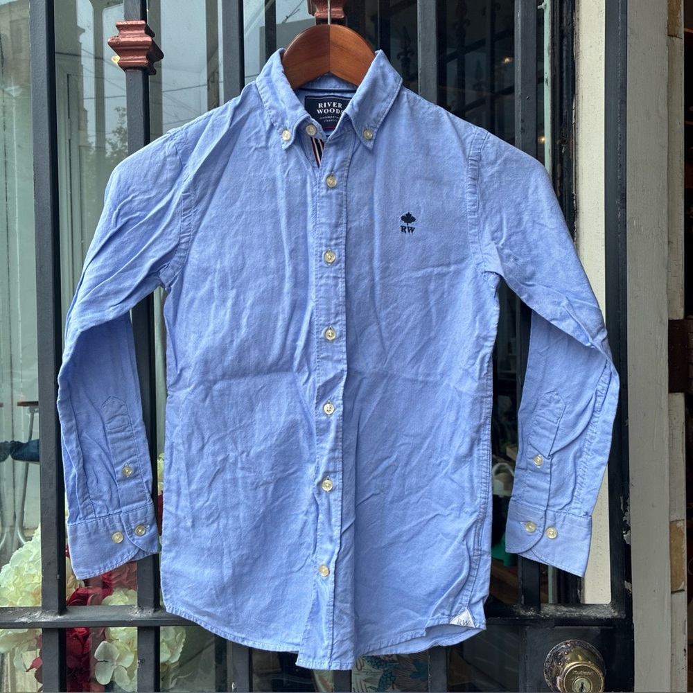River Woods Boys/Girls Long-Sleeve Custom Fit Shirt Size 8 – Wallstreet Collar